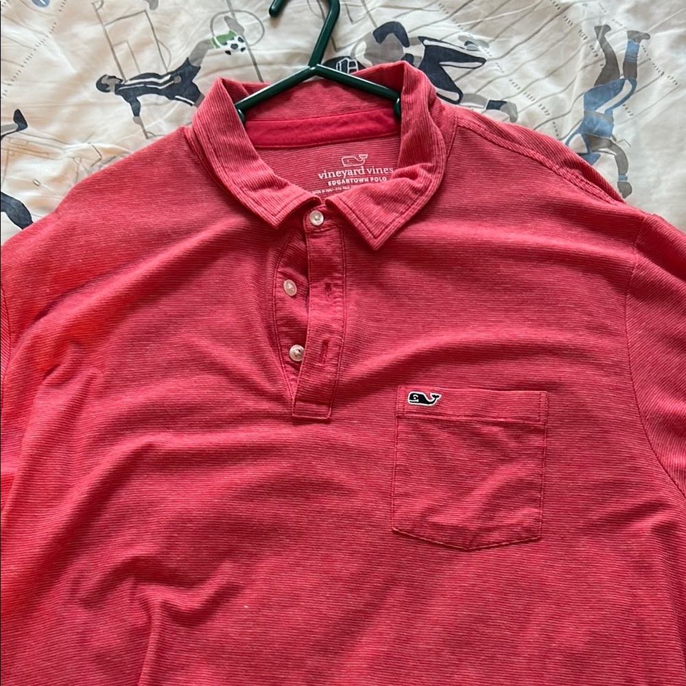 Vineyard Vines Men's Red Pocket Polo Shirt